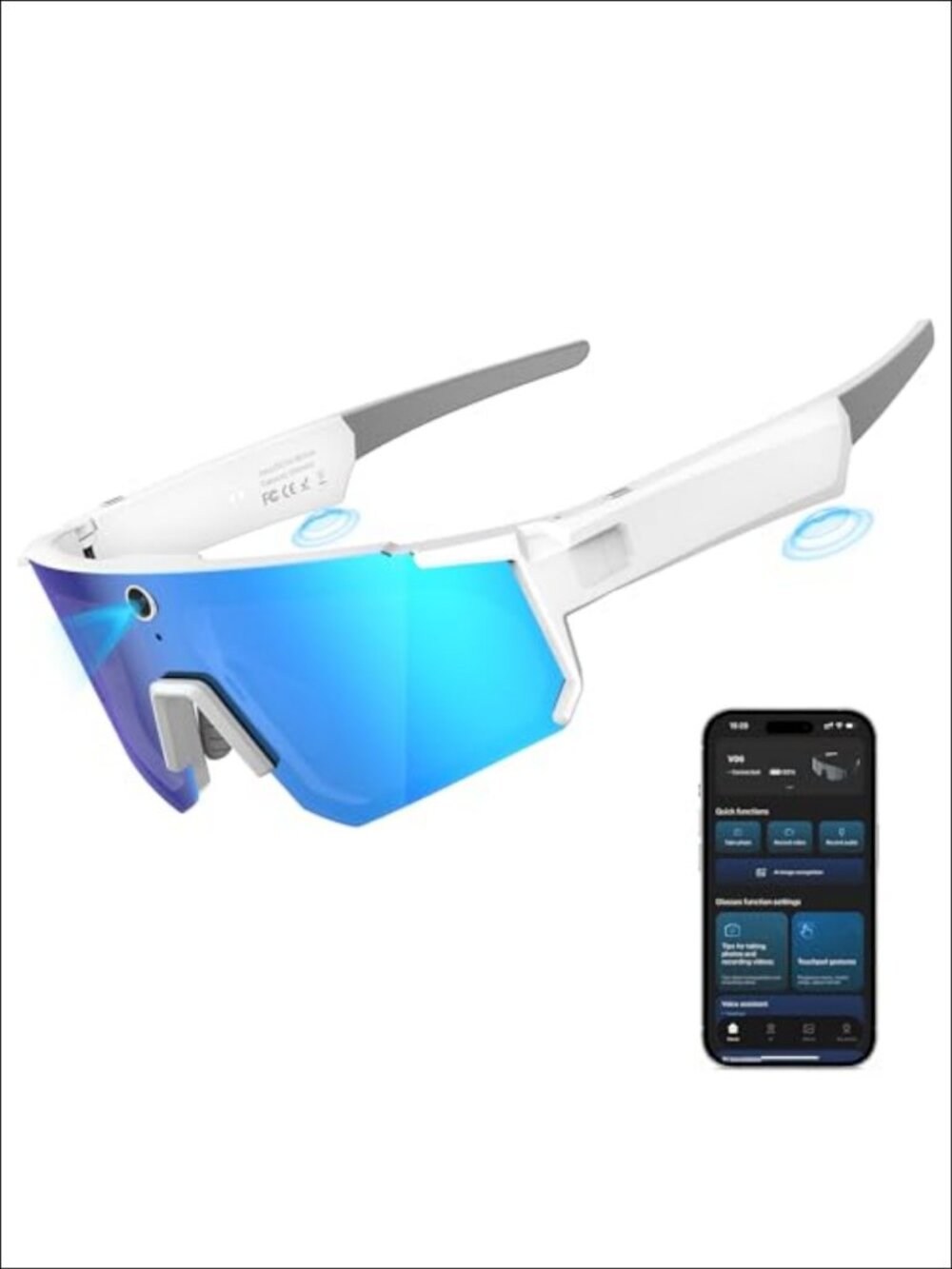 AI Smart Glasses with Camera 4K Video Recording Polarized Sports Sunglasses EIS